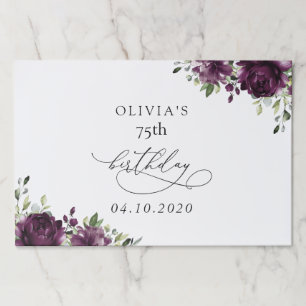 Purple Flowers, Plum Flowers, Boho, Birthday Paper Pad