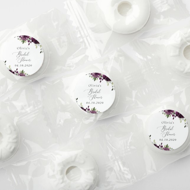 Purple Flowers, Plum Flowers, Boho, Bridal Shower Life Saver® Mints (Assorted)
