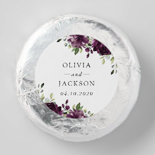 Purple Flowers, Plum Flowers, Boho, Floral Wedding Dipped Oreo Cookie Favors