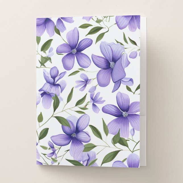 Purple Flowers Pocket Folder (Front)