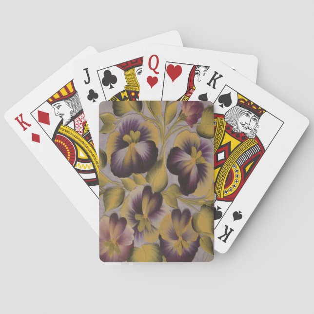 PURPLE FLOWERS POKER CARDS (Back)