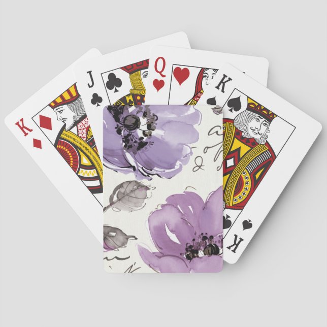 Purple Flowers Poker Cards (Back)