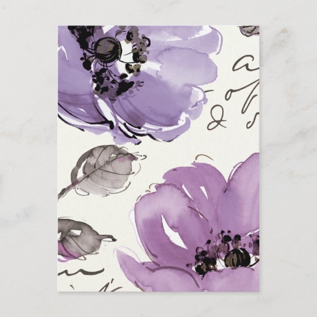 Purple Flowers Postcard (Front)
