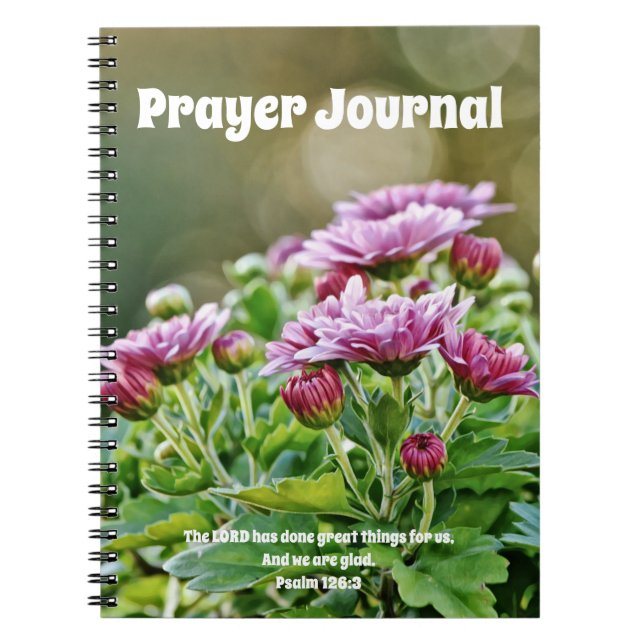 Purple Flowers Prayer Journal Notebook (Front)