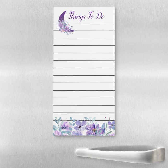 Purple Flowers, Purples Moon Magnetic Notepad (In Situ)