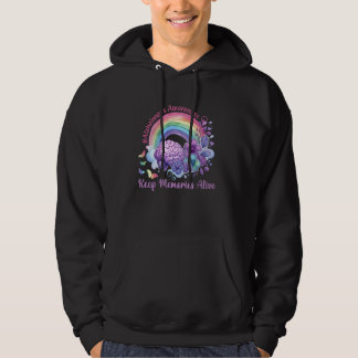 Purple Flowers Rainbow Design Keep Memories Alive  Hoodie