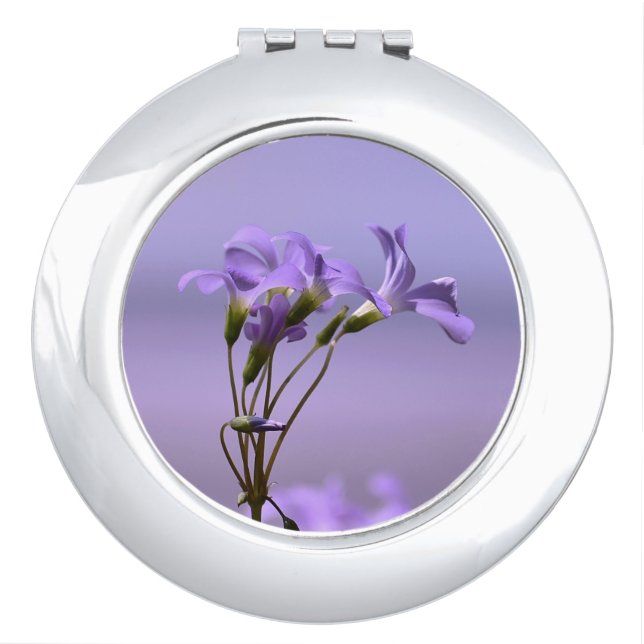 Purple Flowers Round Compact Mirror (Front)