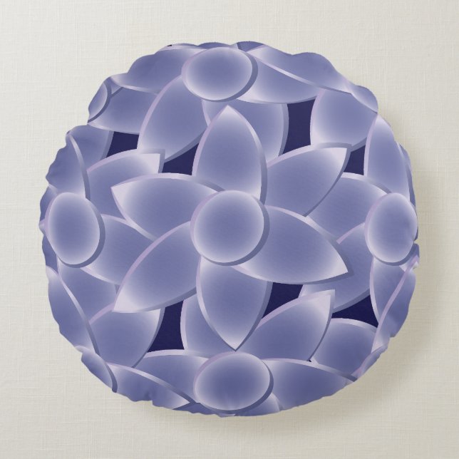 Purple flowers round pillow (Front)