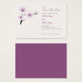 Purple Flowers Save The Date MiniCard (Front & Back)