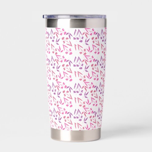 Purple Flowers Seamless Pattern – Elegant Floral D Insulated Tumbler