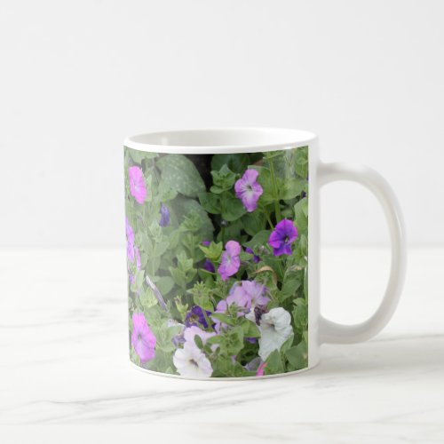 Purple Flowers Spring Garden Theme Petunia Floral Coffee Mug