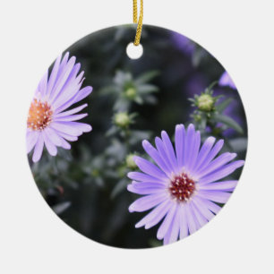 Purple Flowers Summer Nature Photography Floral Ceramic Ornament