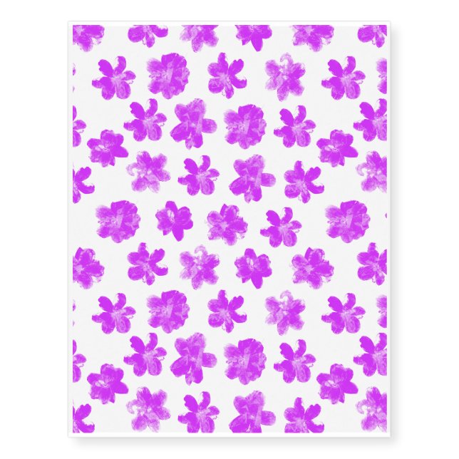 Purple Flowers - Temporary Tattoos (Front)