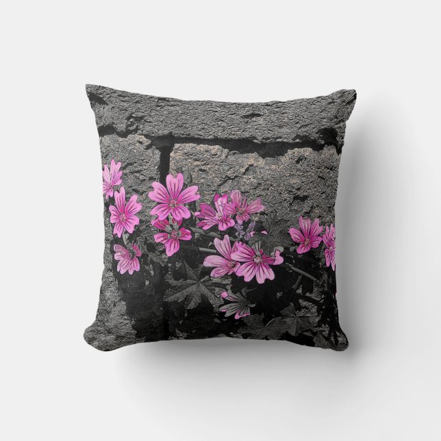 Purple flowers throw pillow (Front)