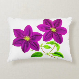 Purple flowers throw pillow. accent pillow