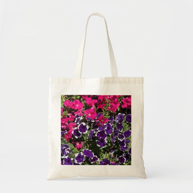 Purple Flowers Tote Bag- Botanical Art  (Front)