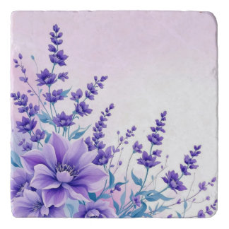 Purple Flowers Trivet