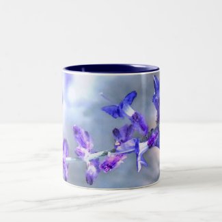 Purple Flowers Two-Tone Coffee Mug