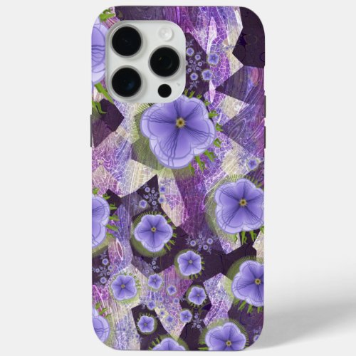 Purple flowers w mosaic iPhone  iPad case