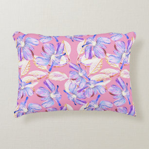 Purple Flowers: Watercolor Floral Elegance. Accent Pillow