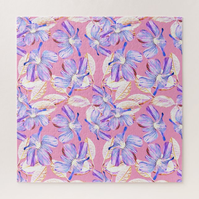 Purple Flowers: Watercolor Floral Elegance. Jigsaw Puzzle (Vertical)