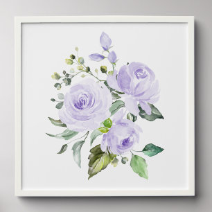 Purple Flowers, Watercolor Flowers, Gender Neutral Peel And Stick Photo Tile