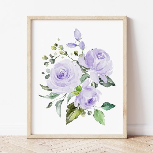 Purple Flowers Watercolor Flowers Gender Neutral Photo Print