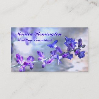 Purple Flowers Wedding Consultant Business Card