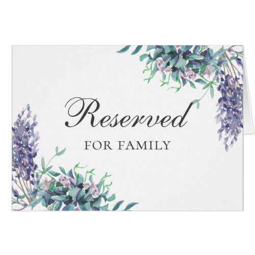 Purple flowers wedding Floral reserved sign