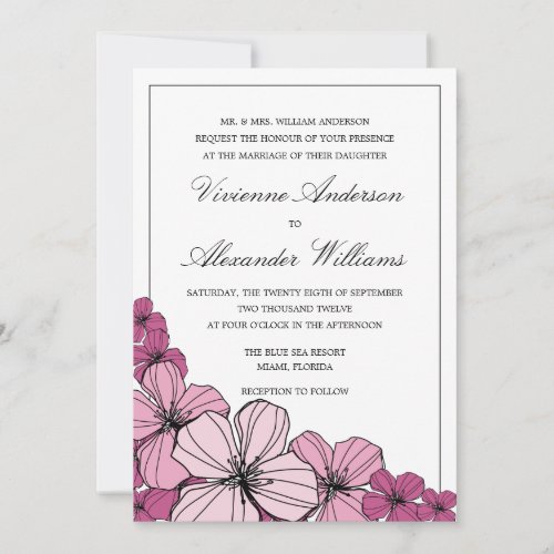 PURPLE  FLOWERS | WEDDING INVITATION