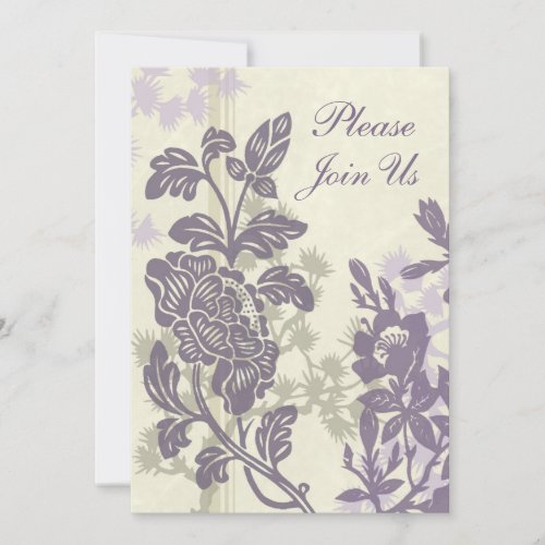 Purple Flowers Wedding Vow Renewal Invitations