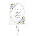 Purple Flowers, White Flowers, Boho, Baby Shower Cake Topper