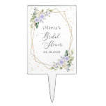 Purple Flowers, White Flowers, Boho, Bridal Shower Cake Topper