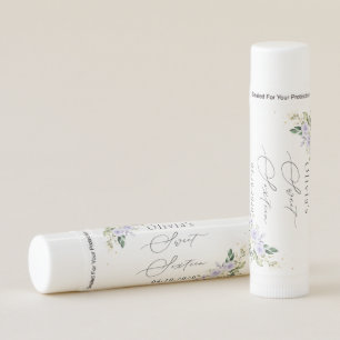 Purple Flowers, White Flowers, Greenery, Sweet 16 Lip Balm