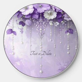 Purple Flowers Wireless Charger