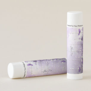 Purple Flowers with Dangling Pearls Lip Balm