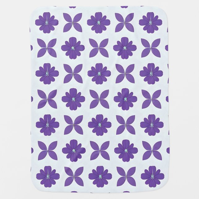 Purple Flowers with Light Background Baby Blanket (Front)