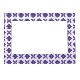 Purple Flowers with Light Background Magnetic Frame