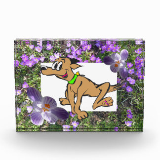 Purple Flowers with striped crocuses Photo Block