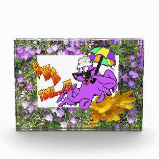 Purple Flowers with Yellow Crocuses Photo Block