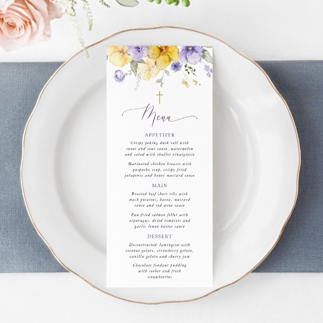 Purple Flowers, Yellow Flowers, Baptism Menu (Creator Uploaded)