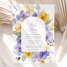 Purple Flowers, Yellow Flowers, Boho, Baby Shower