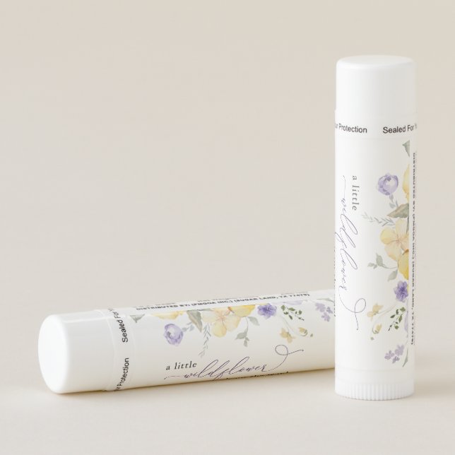 Purple Flowers, Yellow Flowers, Boho, Baby Shower Lip Balm (Rotated Right)