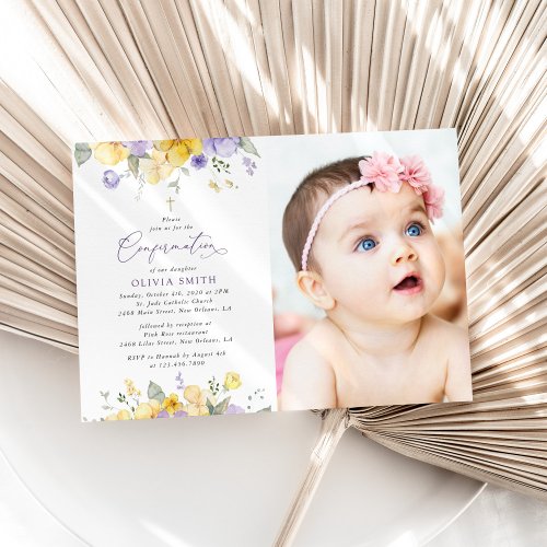 Purple Flowers, Yellow Flowers, Boho, Confirmation