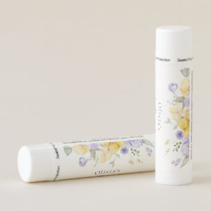 Purple Flowers, Yellow Flowers, Bridal Shower Lip Balm