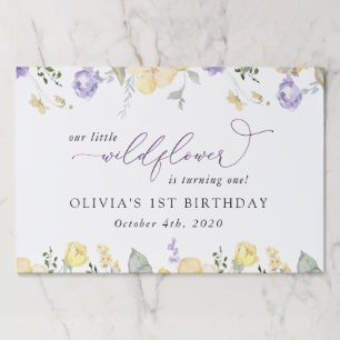 Purple Flowers, Yellow Flowers, First Birthday Paper Pad