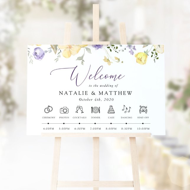 Purple Flowers, Yellow Flowers, Wedding Timeline Poster (Creator Uploaded)