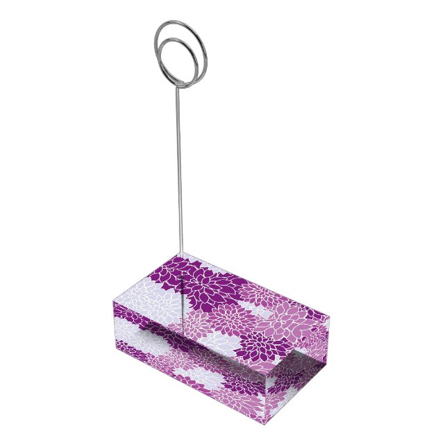 Purple FlowersTable Number Card Holder for Wedding (Corner)