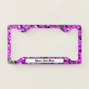 Purple Flowrers and Your Text License Plate Frame