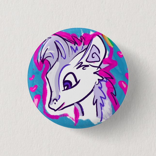 Purple Fluff Button (Front)
